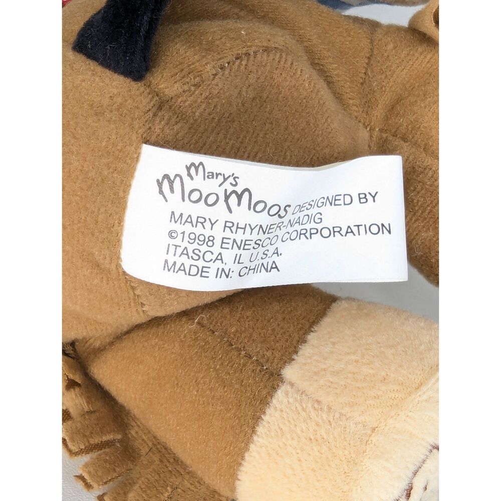 Vtg Enesco Mary's Moo Moos Plush Cow Stuffed Animal Western Rodeo Collectible - Picture 7 of 8